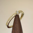 Solid 14K Yellow Gold Modern Round 0.30 Ct. Engagement Diamond Ring