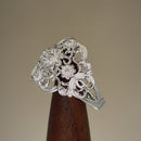 Sterling Silver Intricate Flowers Ring