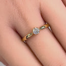 Solid 14K Gold Round Solitaire CZ Engagement Ring