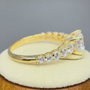 Solid 14K Yellow Gold Regal Round Cut CZ Engagement Ring