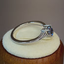 Sterling Silver Double Heart Rainbow Topaz CZ Ring