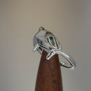 Sterling Silver Shark Black CZ Ring