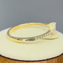 Solid 14K Gold Marquise Clear CZ Engagement Ring