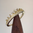 Solid 14K Yellow Gold Princess Crown Diamond Ring