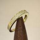Solid 14K Yellow Gold Double Row CZ Ring
