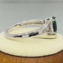 Sterling Silver Center Stone Charmed Black Lab Opal Ring