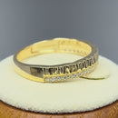 Solid 14K Gold Hammered Engagement CZ Ring