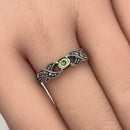 Sterling Silver Oval Abalone Marcasite Ring