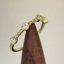 Solid 14K Yellow Gold Half Eternity Four Round CZ Ring