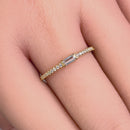 Solid 14K Gold Dainty Baguette CZ Stackable Ring