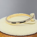 Solid 14K Yellow Gold Solitaire Princess Cut CZ Engagement Ring