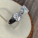 Sterling Silver Bow Trillion Cut Clear CZ Ring