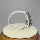 Sterling Silver Unique Marquise Marcasite Ring