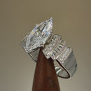 Sterling Silver Royal Marquise Cut Engagement CZ Ring