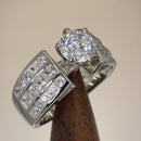 Sterling Silver Modern Round Cut Engagement CZ Ring