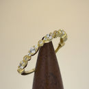 Solid 14K Yellow Gold Thin Elegant Round Clear CZ Ring