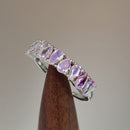 Sterling Silver Pear-Shaped Iridescent Rainbow CZ Ring