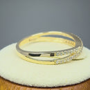 Solid 14K Yellow Gold Overlapping 0.21 ct. Diamond Ring