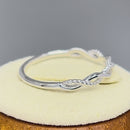 Solid 14K White Gold Simple Twist Ring