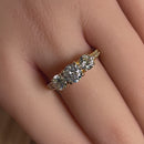 Solid 14K Yellow Gold Classic 6mm Triple Round Cut CZ Engagement Ring