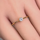 Solid 14K Yellow Gold 4.0mm CZ Wedding Ring