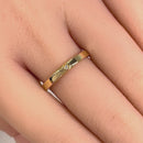 Solid 14K Yellow Gold Small CZ Band Ring