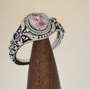 Sterling Silver Austere Oval Cut Pink CZ Ring