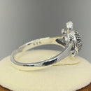 Sterling Silver Tiny Turtle Marcasite Ring