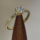 Solid 14K Yellow Gold Solitaire Round Cut CZ Engagement Ring