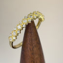 Solid 14K Yellow Gold Elegant Half Eternity Wedding CZ Band