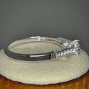 Sterling Silver Dainty Cathedral Round Cut Clear CZ Engagement Ring