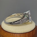 Sterling Silver Clear Emerald Cut Emerald CZ Ring