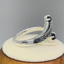 Sterling Silver Black Onyx Marcasite Ring