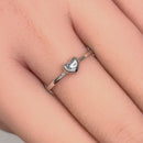 Solid 14K White Gold Puffy Heart Ring
