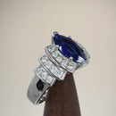 Sterling Silver Marquise Blue Spinel CZ Ring