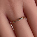 Solid 14K Yellow Gold Twisted Rope Ring