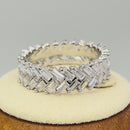 Sterling Silver Eternity Rectangle Clear CZ Ring