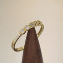 Solid 14K Yellow Gold Five Round CZ Ring