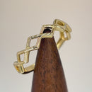 Solid 14K Yellow Gold Crossed Zig Zag Ring