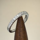 Solid 14K White Gold Half Eternity Clear CZ Ring