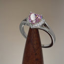 Sterling Silver Heart Shape Pink CZ Ring