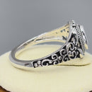 Sterling Silver Austere Oval Cut Pink CZ Ring