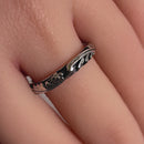 Sterling Silver Floral 3.5mm Band Ring