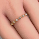 Solid 14K Yellow Gold Classic Row 0.18 ct. Diamond Ring