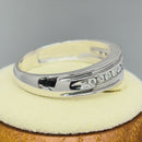 Solid 14K White Gold Half Eternity Men's 0.21 ct. Diamond Band