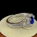 Sterling Silver Blue CZ Vintage Design Ring