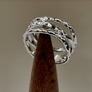 Sterling Silver 3 Wavy Hammered Ring