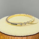 Solid 14K Yellow Gold Half Eternity Round CZ Ring
