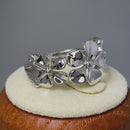 Sterling Silver Triple Plumeria Ring