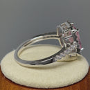 Sterling Silver Pink Halo CZ Ring